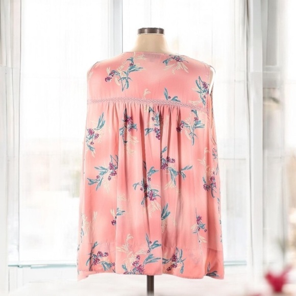 Lane Bryant Floral Pink Sleeveless Top l SIZE 28 - Picture 6 of 8